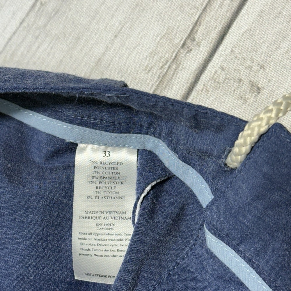 Faherty Shorts Mens 33 Blue Casual All Day Drawstring 8.5" Preppy Performance - Picture 5 of 8